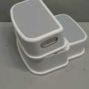 2-Step Toddler Step Stool, Non Slip Kids Step Stool for Bathroom Sink & Toilet Potty Training, Sturdy Stable Base, 10Height Supports 220 lbs (2Packs White)