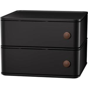 CHANCETSUI Black desk organizer for men: Multi function countertop container for gaming desk, workstation, bathroom storage, square storage box for black aesthetic