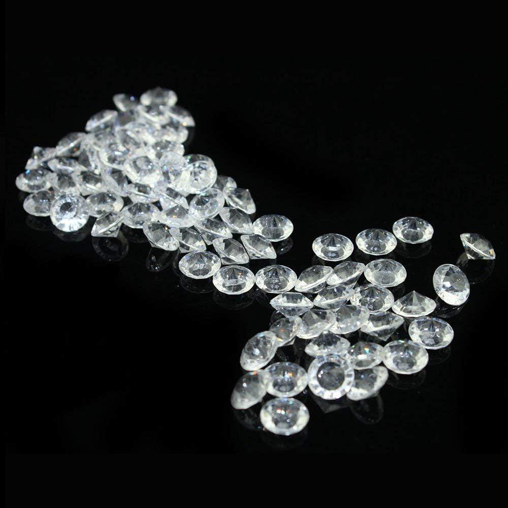 Acrylic Diamonds, 10mm Acrylic Color Faux Round Crystals Treasure Gems, 0.4 inch Tabletop Confetti Crystals for Table Confetti, Vase Fillers, Party Decoration (1000pcs Clear)