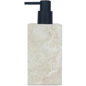 Marble Soap Dispenser Italian Imported Real Stone Hand Liquid Pump Bottle for Bathroom Countertop for Refillable Shampoo Laundry Dish Soap Lotion Dispenser (Champagne) 2.8x2.8x7.2 (DALISHI-01)
