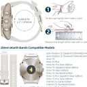 20mm Watch Band for Garmin fenix 5s 6s 7s pro solar Quick Fit 20 silicone bands replacements with light Soft gold buckle for garmin epix pro gen 2 42mm Descent Mk2s/3/3i Short for Women (20-Fog Gray)