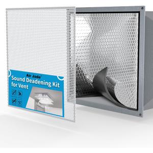 Air Jade Sound Deadening Kit for Vent, Sound Deadener and Mesh Vent Cover for Vent Soundproofing and Vibration Dampening, Includes 3 sqft Sound Deadening Mats & 2 Pcs Vent Covers 15 x 15 in, White