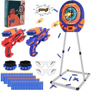 Shooting Target for Nerf w/Toy Guns and Foam Darts, Upgrade Digital Shooting Game with Touch Screen Practice Target, Electronic Scoring Targets for Nerf Gun for Kids Aged 5 -13 Boys, Girls