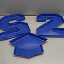 Tellingyou 3 Pcs 13.7" Graduation Fillable Letter,Plastic Number Trays for Food 2025,2025 Charcuterie Number,Grad Fillable Letter for Class of 2025 Congrats Grad Party Supplies (Blue)