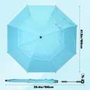 YEXEXINM 2 Pack Double Canopy Umbrella with Clamp 42" Portable Sun Umbrella 360Adjustable Beach Chair Umbrellas with Clip Outdoor Sun Shade for Camping, Wheelchair, Golf Cart, Stroller, Patio Chairs