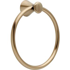 Delta Lahara (1-Pack) Hand Towel Holder Champagne Bronze Towel Racks for Bathroom Wall Round Towel Ring Holder for Bath Towel Hanger for Kitchen, Bathroom Accessories 73846-CZ