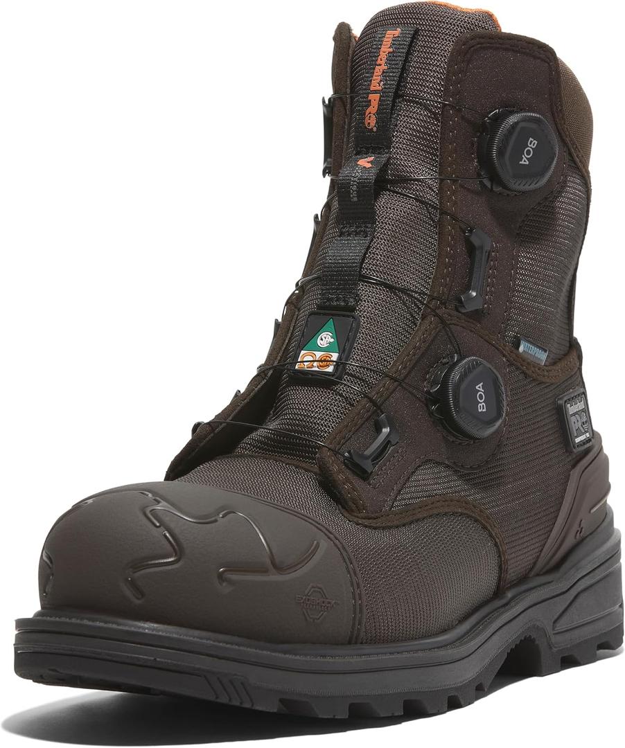 Timberland PRO Magnitude BOA 8 Inch Composite Safety Toe Waterproof Puncture Resistant, Size: 8.5