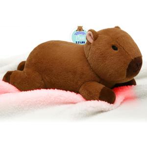 Weighted Heating Capybara Stuffed Animal - 2.2lb Weighted Heated Stuffed Animals 17in Microwave Warmth Hugs Capybara Plush Heatable & Coolable Pads for Kids Period Girl Adults Valentines Animal Plush