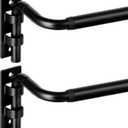 ENJOYBASICS Blackout Curtain Rod for Windows 48 to 84, Wrap Around Curtain Rods for Bedroom, Living Room, Adjustable from 30 to 86 Inches, Matte Black, 2 Pack