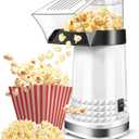 Quick & Easy 4.5Qt Oil-Free Hot Air Popcorn Machine - ETL Certified with Butter Melter, Measuring Cup & On/Off Switch for Movie Nights & Parties(White)