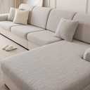 SWHFIWN Sectional Couch Cushion Covers,Washable Thick Stretch Jacquard Fabric Couch Covers for Sectional Sofa, Skin-Friendly Slip Sofa Slipcovers for Pets (Light Gray,Chaise Cover)