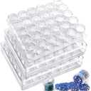 ZOENHOU 3 Pack 30 Jars Diamond Painting Storage Containers, Embroidery Diamond Storage Box Beads Organizer Case with Lid Clear Nail Art Accessories with 2 PCS Label Stickers for Jewelry DIY