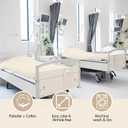 Moukeren 3 Pcs Hospital Bed Sheets Set Deep Pocket Fitted Sheet 36 with Elastic All Around Easy Care Knitted Jersey for Home/Nursing Home (Ivory), One Size
