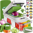 Mueller Pro-Series 10-in-1, 8 Blade Vegetable Chopper, Mandoline Slicer, Onion Mincer, Cutter, Dicer, Veggie Chopper with Container, Kitchen Essentials & Gadgets, House Warming Gifts New Home, Green