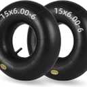 GICOOL 15x6.00-6 Inner Tube(2-Pack), Replacement Lawn Mower Tire Tubes, Heavy-Duty Inner Tube with TR-13 Valve Stem - for Ride-on Mower, Yard Trailers, Tractors, Go Karts, Golf Carts, ATVs and More