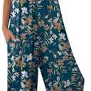 ANRABESS Women Jumpsuits 2026 Casual Sleeveless Spaghetti Strap Boho Wide Leg Rompers Summer Outfits Beach Vacation Clothes (Blue, S)