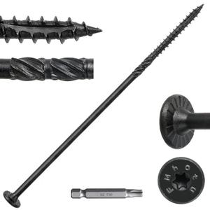 #14 x 10 Wood Structural Lag Screws 108Pcs Star Drive Decking Wood Screws, Rust Resistant Timber Screws for Timber/Log/Landscaping (Black)