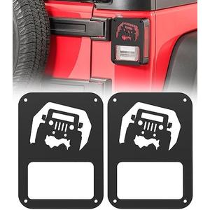 WIPHANY Tail Light Guards Covers Jeep Cover Lamp Taillight Rear Protector Guard Black Compatible with 2007-2018 Wrangler Contains Screw Fittings 2pcs
