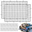 2 Pack Cargo Net for Pickup Truck Bed, 4' x 6' Heavy Duty Bungee Mesh, Simple Car Cargo Mesh Organizer with 24 Hooks Suitable for Pickup Truck Bed, SUV, Small Trailer Cargo