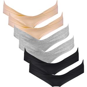 Intimate Portal Cotton Maternity Underwear Under the Bump Pregnancy Postpartum Bikini Panties (Medium, 6-pk Essentials)