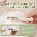 3-in-1 Pet Grooming Brush for Dogs & Cats | Deshedding & Dematting Comb with Built-in Lint Roller | Use with Our Sticky Hair Remover for Complete Fur Care (Green)