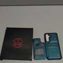 Vinich for Samsung Galaxy S24 Wallet Case with Card Holder, RFID Blocking Credit Slots Kickstand Shockproof Phone Cover Fit for Galaxy S24 6.2" Bluish Green