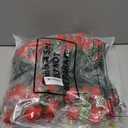 Tigeen 6 Sets Memorial Day Cemetery Flowers with Grave Vase 12 Bunches Artificial Rose Memorial Bouquet 84 Heads Fake Spring Silk Cemetery Flower for Graveside Decor(Red)