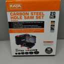 KATA Hole Saw Kit, 20PCS Hole Saw Set with 3/4"-6"(19-152mm) Multi-Size Saw Blades, Precision Hole Saw Drill Bit Kit with Mandrels & Solid Storage Case Cutting for Drywall, Soft Wood, PVC, Plastic (Black)