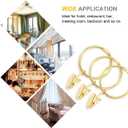 40 Pack Rings Curtain Clips Rustproof Metal Window Drapery Decorative Clips Vintage Heavy Duty Eyelet Curtain Rods Hangers Rings with Hooks, 1.5In Inner Diameter (Gold-Open)