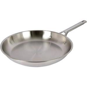 GoodCook Stainless Steel Fry Pan 12-Inch, Oven-Safe to 500F & Induction-Safe Compatible with All Stovetops 3-Layer Construction for Even Heating Non-Toxic PTFE & PFOA Free, Silver
