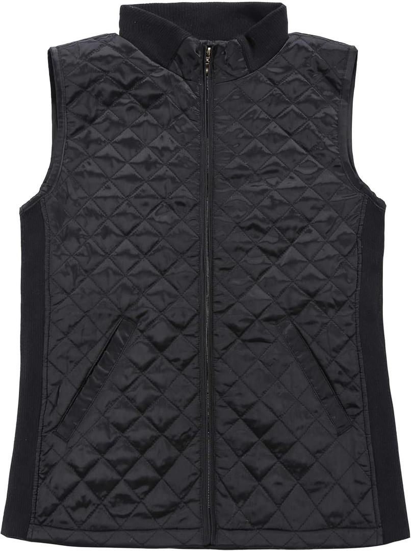 Bienzoe Women Quilted Casual Vest: Lightweight Packable Sleeveless Jacket (XXL)