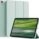 KENKE for iPad A16 11th Generation Case (11 Inch, 2025 Release), iPad 10th Generation Case 10.9 Inch 2022 Without Pencil Holder, Slim Trifold Stand Protective Cover with Soft TPU Back, Light Green