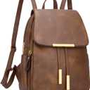 KKXIU Trendy Vegan Leather Backpack Purse for Women and Ladies Shoulder Travel Daypacks Bags (Z-Brown)
