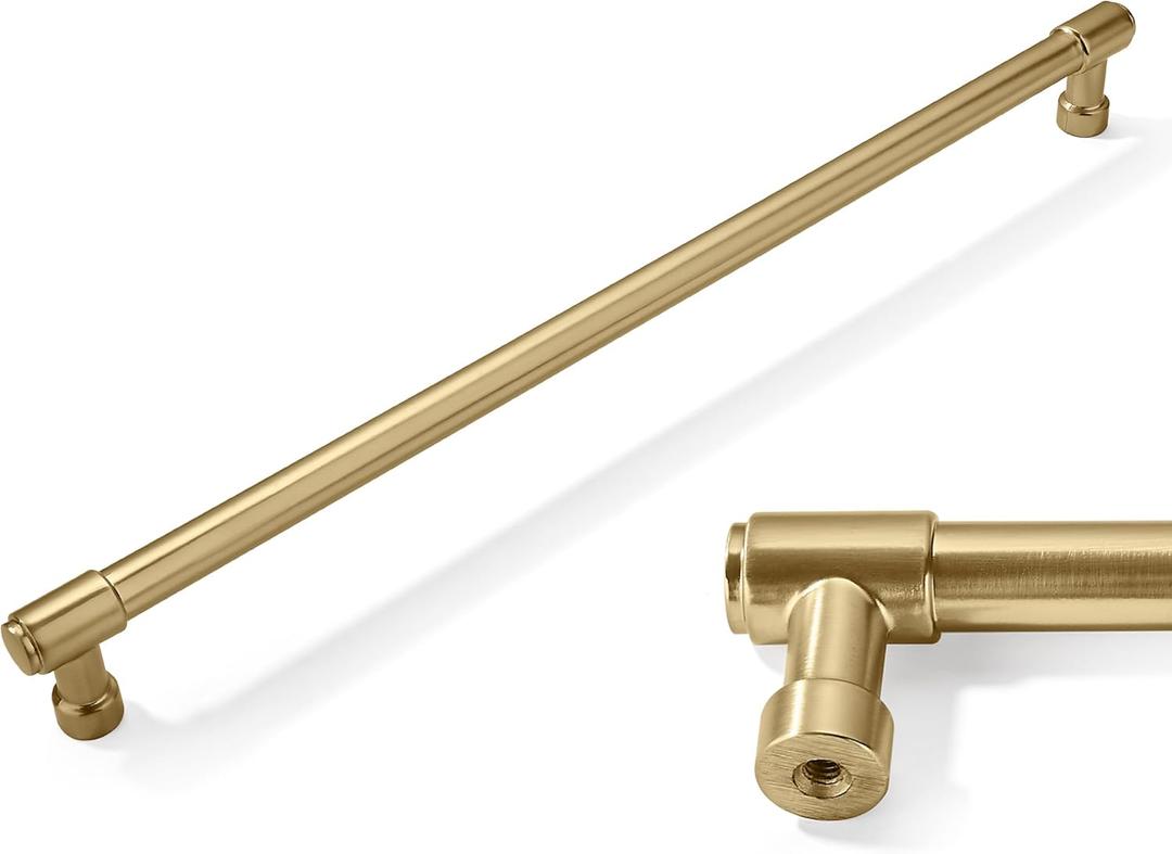 1 Pack Appliance pulls 18 inch(457mm) Brushed Gold Cabinet Pulls Extra Long Satin Brass Cabinet Handles Kitchen Hardware for Cabinets and Drawer