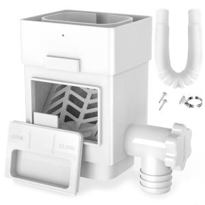 Anivia Rainwater Collection System, Downspout Diverter Fits for 2x3 or 3x4 Inch Standard Downspouts, Rain Barrel Diverter Kit with Adjustable Valve and Filter. 5ft Hose - White