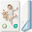 Dual Sided Baby Crib Mattress, 5 Inch Thick Soft & Firm Memory Foam Breathable Toddler Mattress, 4 in1 Standard Baby Bed Mattresses with Removable Washable Cover 52x27.6x5 - Blue