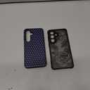 Case for Samsung Galaxy S25, Hybrid Heavy Duty 2 in 1 Full Body Rugged Shockproof Protection Glossy Case for Samsung Galaxy S25 Polka Dot Aesthetics Navy Blue