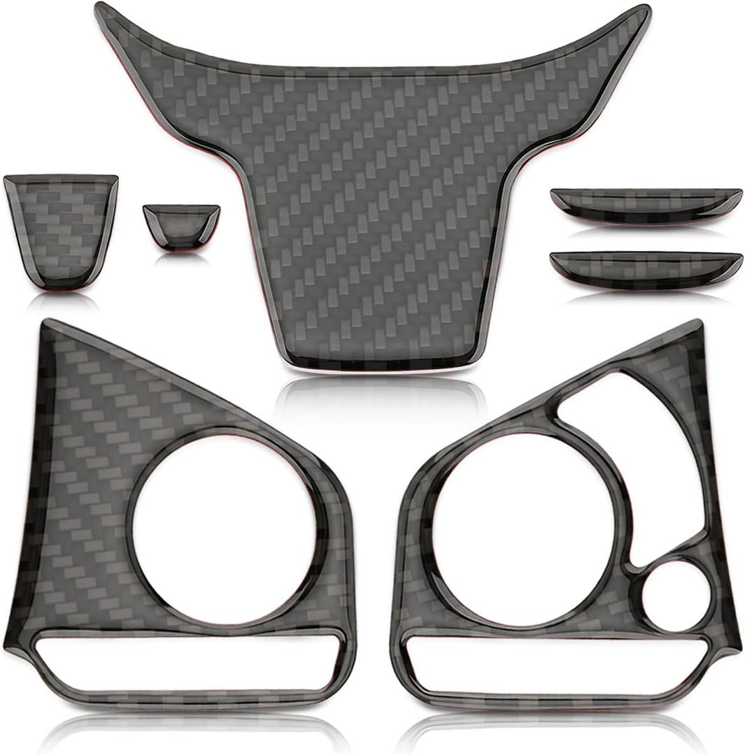AUTOKAY Real Carbon Fiber Steering Wheel Cover Trim Fits for Honda Civic Sedan 2016-2020