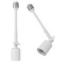Onite 2-Pack Heavy Duty Light Socket Extender, 360° Adjustable E26/E27 Extension Adapter for High Power Bulbs, Security Cameras & Fans, Outdoor/Indoor (White, 10inch)