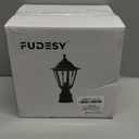 FUDESY Dusk to Dawn Sensor Outdoor Post Light, Waterproof Pole Lantern with Pier Mount Base, Exterior Plastic Lamp Light Fixture, for Garden, Patio, Pathway, Black, Bulb Included