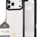 Cocomii Rectangle Case for iPhone 17 Pro, Compatible with MagSafe, Ivory Crocodile Leather