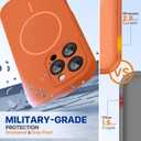 Miracase Magnetic for iPhone 16 Pro Max Case, [Soft Anti-Scratch Microfiber Lining], Compatible with MagSafe, Liquid Silicone Case Shockproof Drop Protection Phone Case for 16 ProMax,Orange