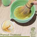 Vaiheng Matcha Whisk Set with Matcha Bowl, Matcha Whisk Holder Matcha Bamboo Whisk, Scoop, Sifter, Unique Gifts for Women Men Girl Friend Home Kitchen DecorLight Green