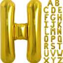 TONIFUL 40 Inch Large Gold Letter H Balloons, Foil Mylar Big Balloons for 2026 New Year Eve Graduation Wedding Baby Shower Birthday Party Anniversary Supplies Decorations