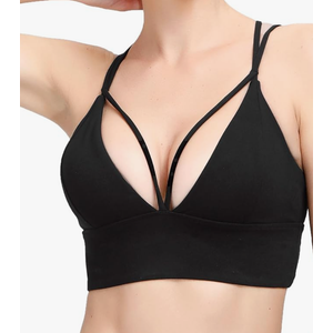 MotoRun Bralettes for Women, Strappy Sports Bra Push up Bralette Sexy Bras Rave Top L