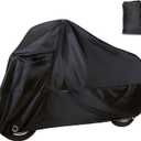Downhill Motorcycle Cover, Outdoor Waterproof Motorcycle Cover, Motorcycle Full Cover Accessories with Storage Bag, Universal Foldable Durable Motorcycle Protective Cover Replacement (Black)