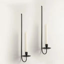 24.8" Iron Metal Wall Candle Sconce Holder, Set of 2 Wall Mount Candle Holders Modern Wall Candle Sconces Hanging for Living Room Farmhouse Fireplace Wedding