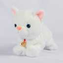 Smalody Interactive Plush Toys, Novelty Sound Control Electronic Cat Electronic Pets Robot Cat Gift for Children (White)