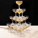 ZOMUIA 30 Pack Acrylic Plastic Champagne Coupe Glasses for Party Wedding Martini Cocktail Glasses Reusable Champagne Cups for Wedding Birthday Party Anniversary, 5oz (Clear)