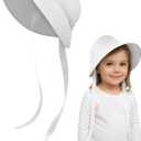 Nicky Bigs Novelties Child Pilgrim Bonnet Hat Colonial Handmaid Felt Hat for Girls Thanksgiving Halloween School Play Costume (White)